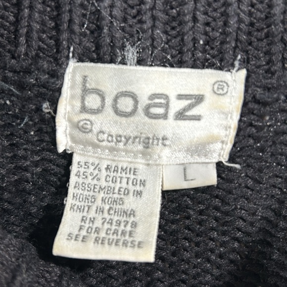 Women's Vintage Boaz Black Cottagecore Floral Oversized Knit Grandma Sweater / L - Picture 6 of 10